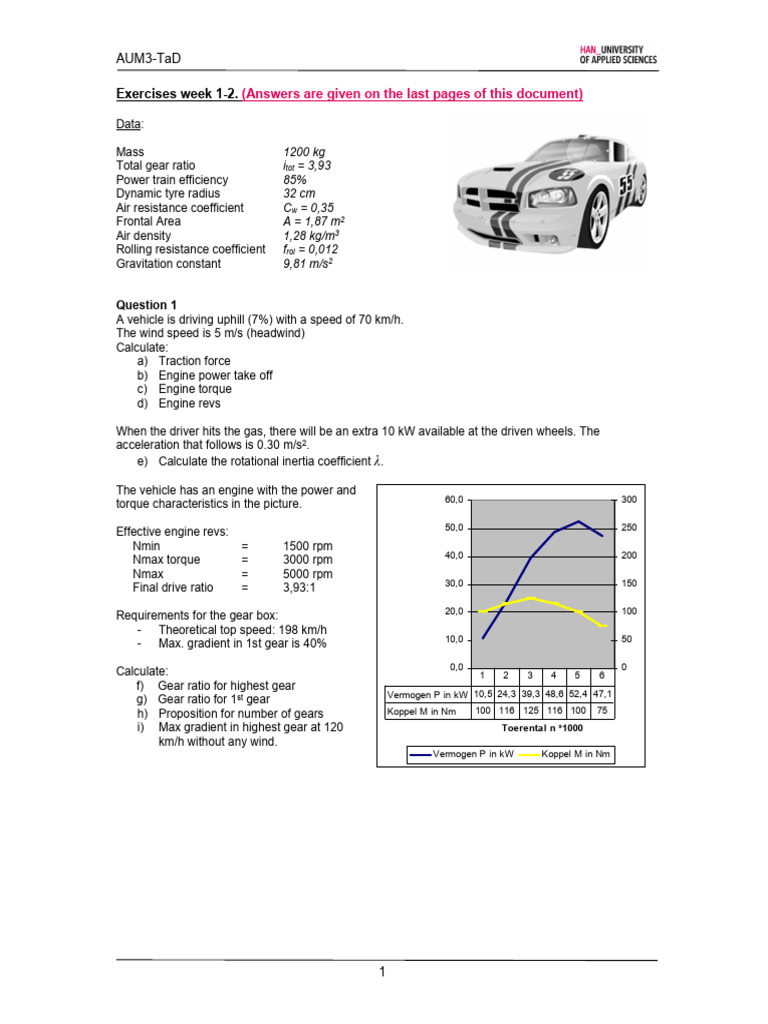Vehicle Performance Calculations Guide | PDF | Gear | Torque
