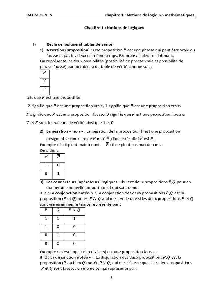 Notions de logiques mathématiques | PDF | Logique mathématique | Logique