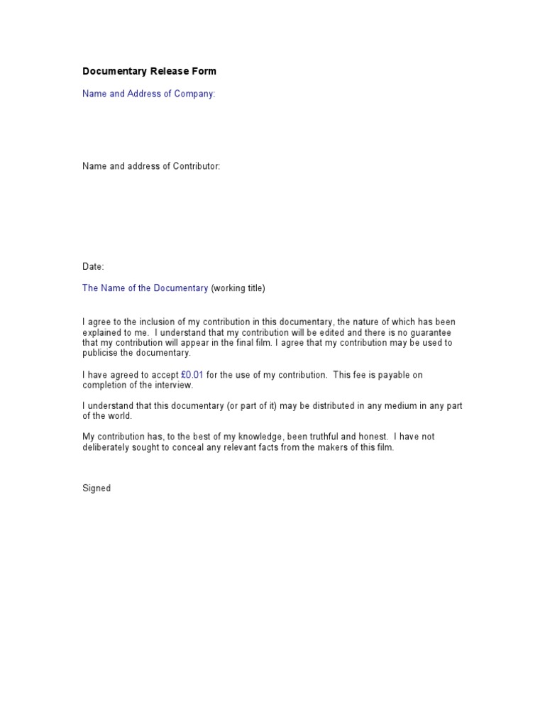 Adult Release Form | PDF | Law
