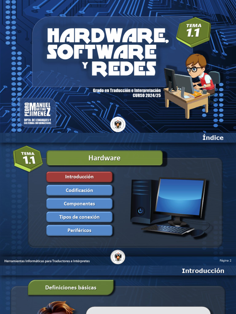 Tema 1.1 - Hardware, Software, Redes | PDF | Sistema operativo | Periférico