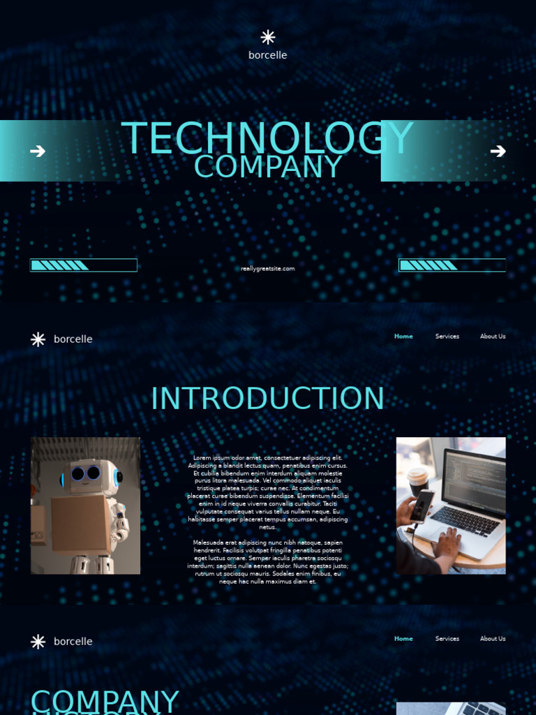 Blue and Black Futuristic Technology Company Presentation | PDF