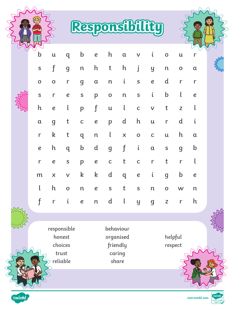 T TP 1682937721 Responsibility Word Search - Ver - 2 | PDF | Science ...