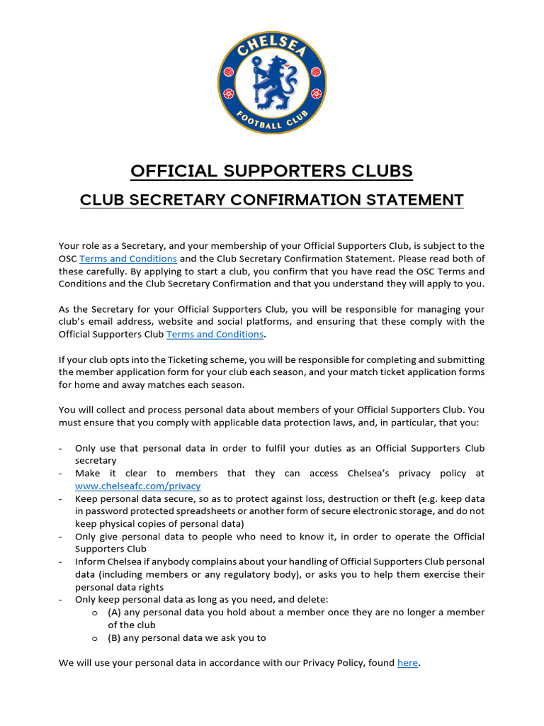 Role Of Sports Club Secretary