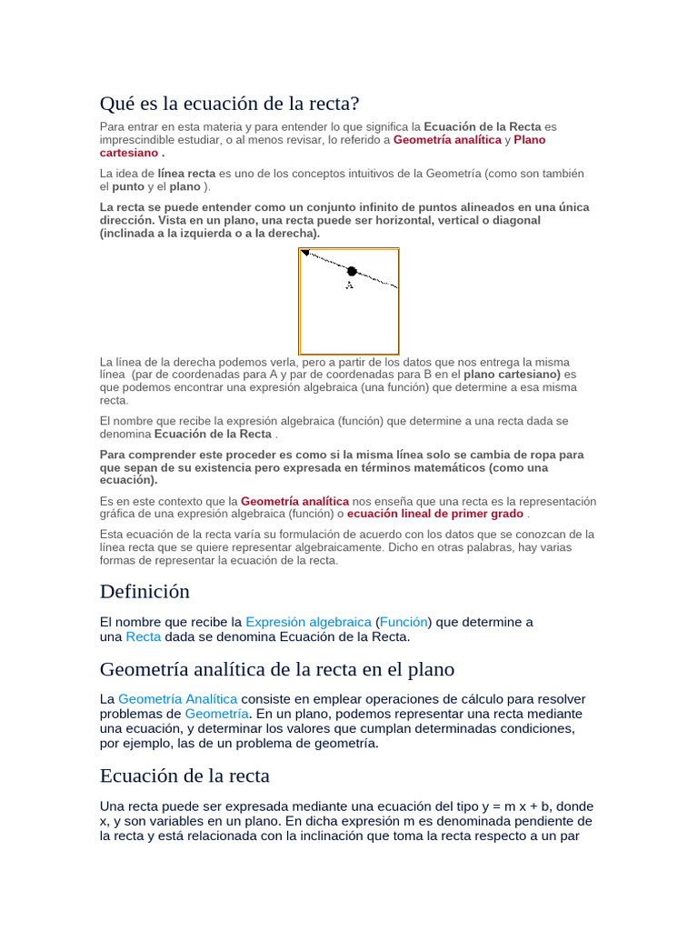 Definición de la Ecuación de la Recta | PDF | Línea (geometría ...