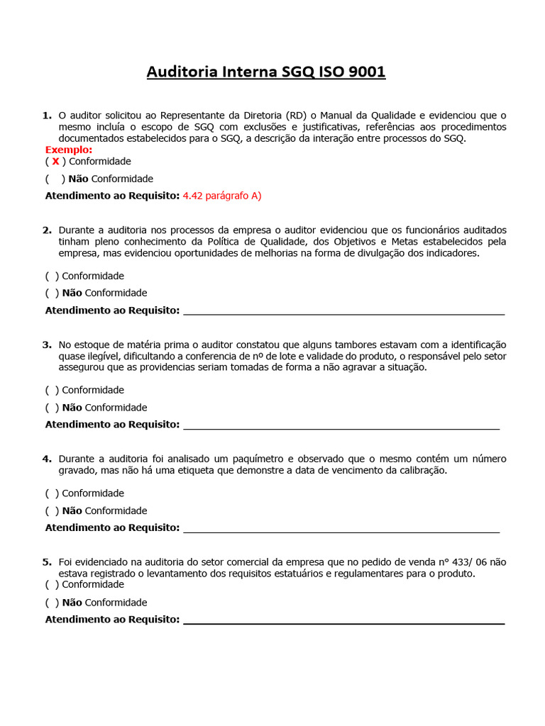 Auditoria Interna ISO 9001: Resultados e Conformidades | PDF | ISO 9000