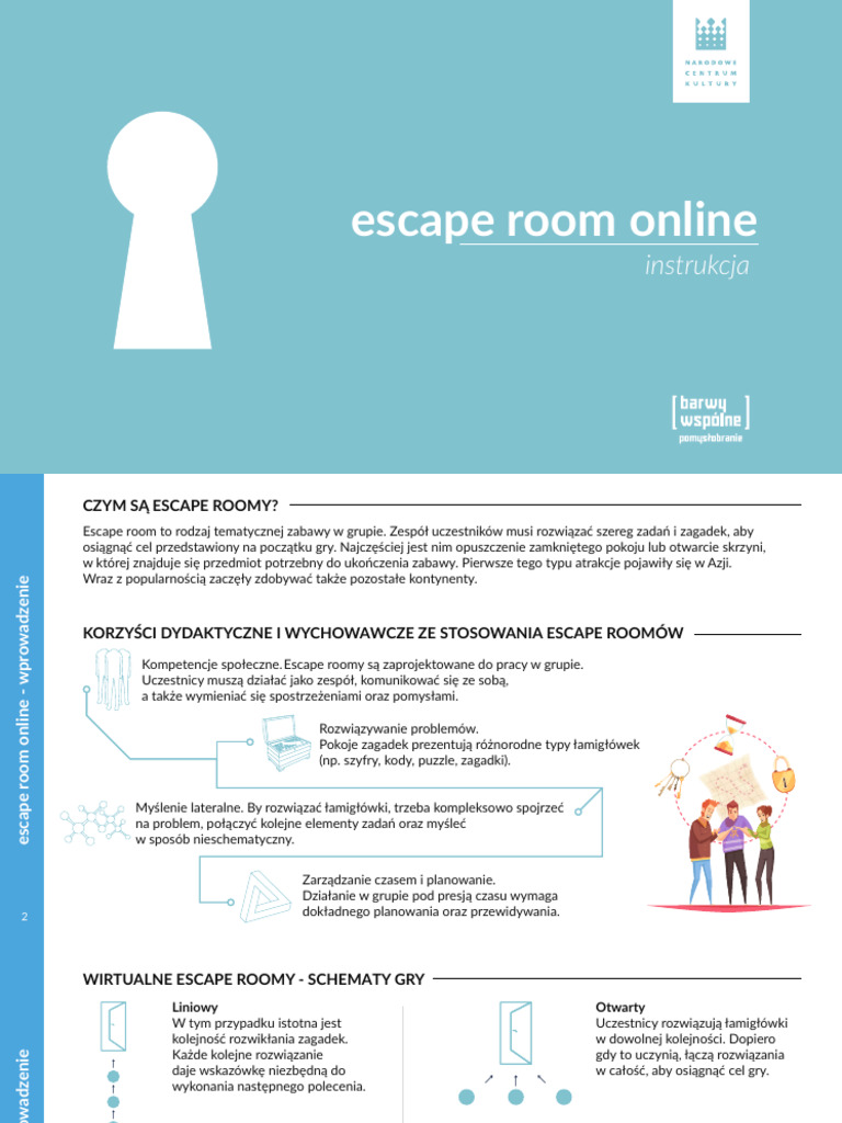 Instrukcja Escape Room Instrukcja Tworzenia Escape Roomy Online PDF ...