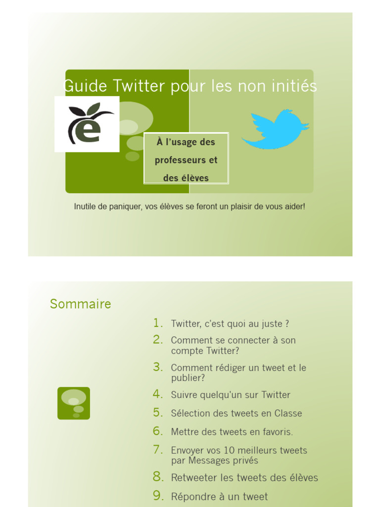 Guide Twitter pour enseignants et élèves | PDF | Informatique | Logiciel