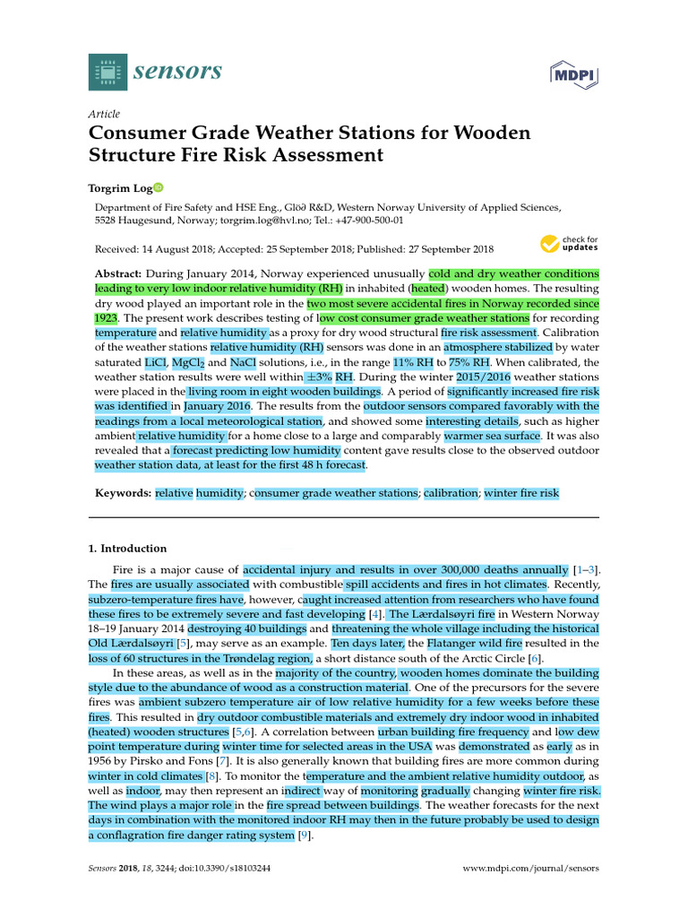 Weather Stations for Fire Risk Assessment | PDF | Humidity | Atmosphere