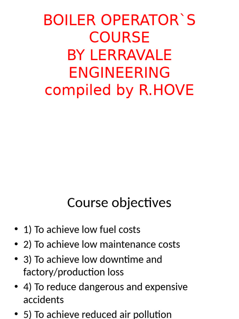 Boiler Operator Course Overview | PDF | Boiler | Combustion