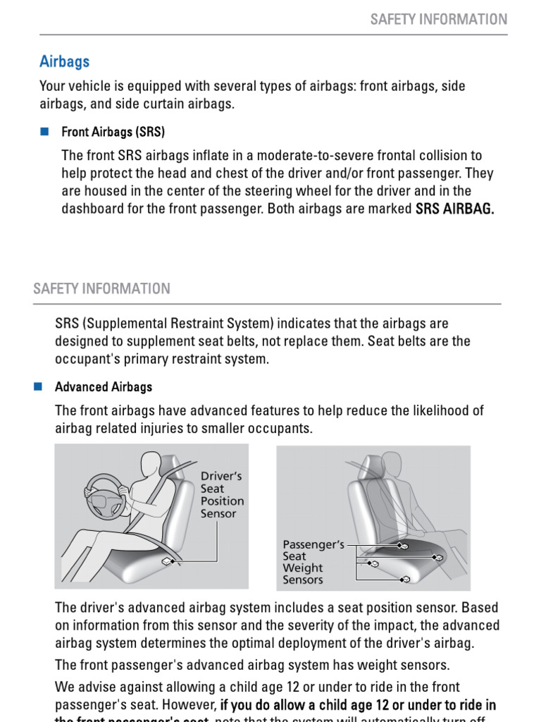 Understanding Vehicle Airbag Systems | PDF | Airbag | Seat Belt
