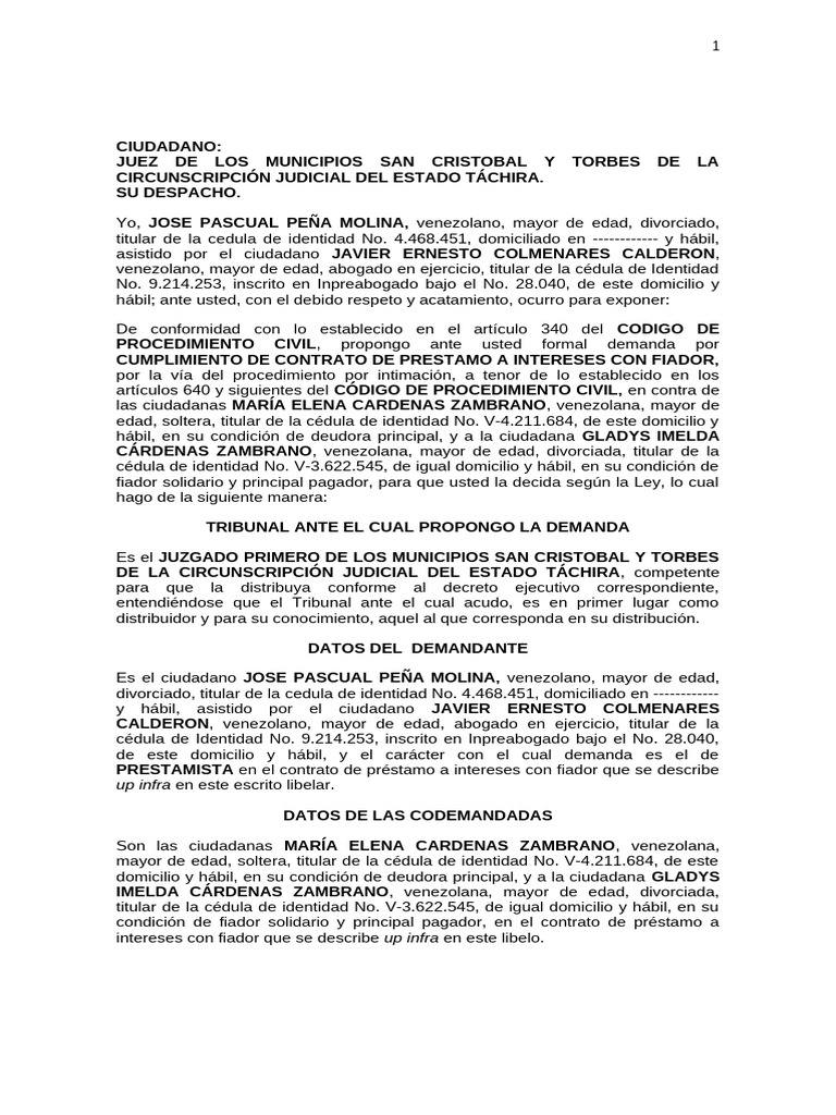 Cumplimiento de Contrato (Letra de Cambio) | PDF | Pagos | Justicia