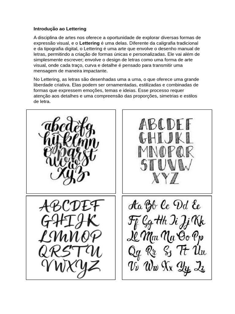 Introdução ao Lettering Artístico | PDF | Carreira e Crescimento | Arte