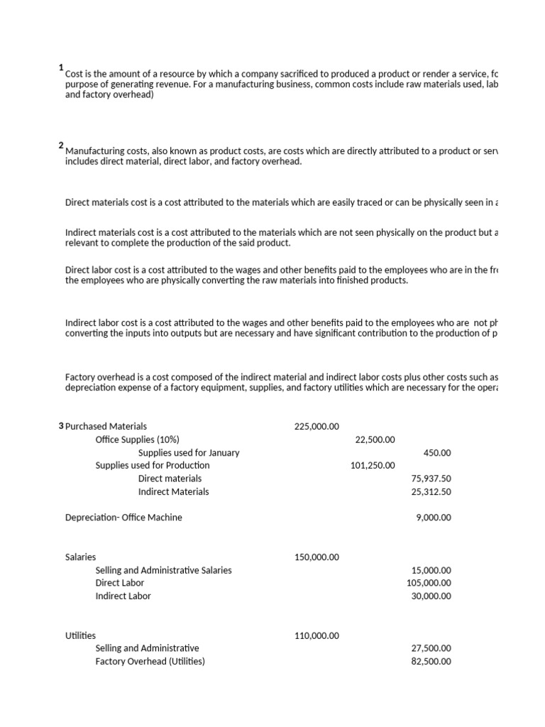 Manufacturing Cost Breakdown Analysis | PDF | Cost Of Goods Sold ...