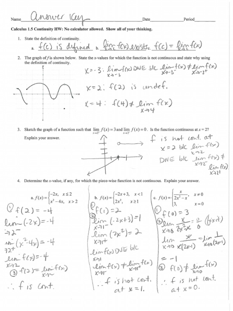 Calculus 1.5 HW Solutions | PDF