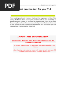 Edutest Practice Test For Year 7-1