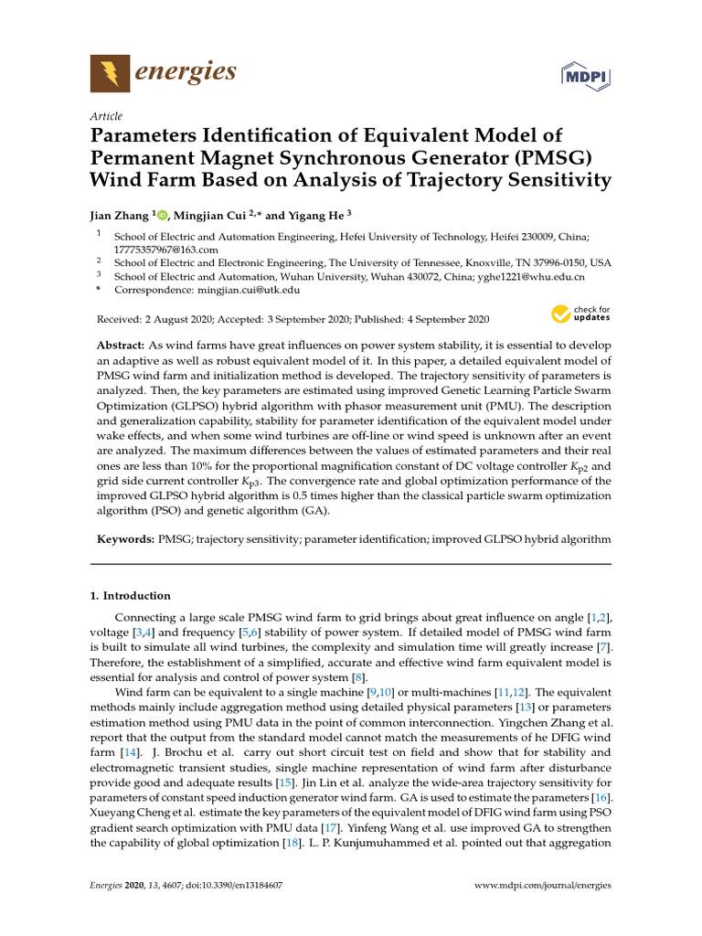 Parameters Identification of Equivalent Model of P | PDF | Inductor ...
