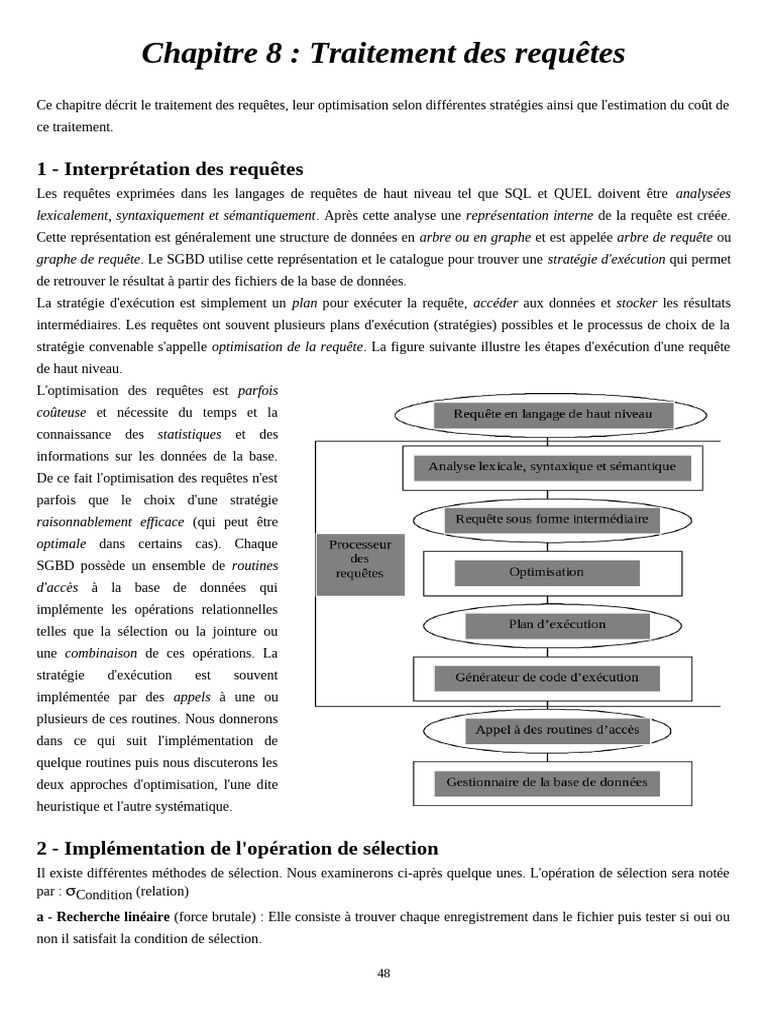 Optimisation et traitement des requêtes SQL | PDF | Bases de données ...