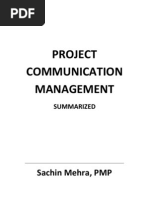 Project Communication Summary by Sachin Mehra