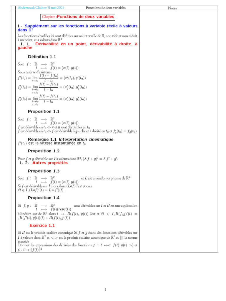 Fonctions de Deux Variables : Cours PDF | PDF | Algèbre | Calcul
