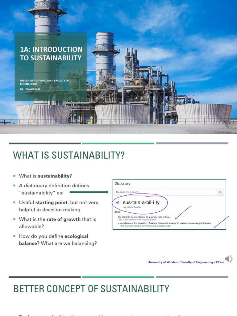 Introduction to Sustainability Concepts | PDF | Sustainability ...
