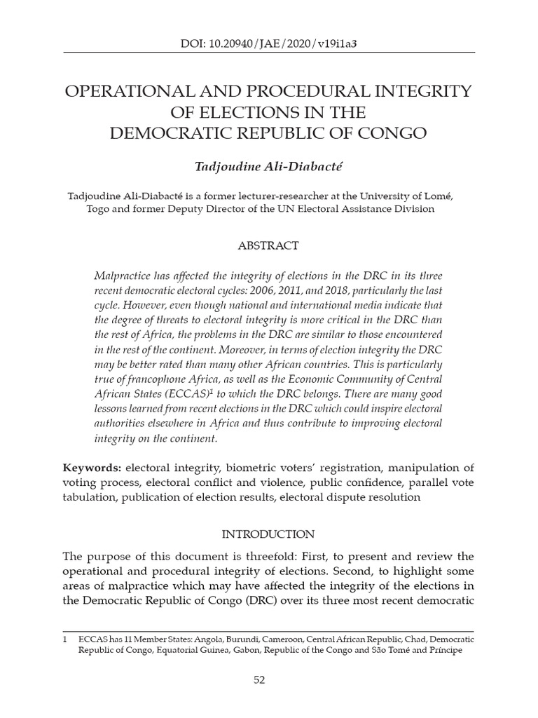 2020 Journal of African Elections v19n1 Operational Procedural ...