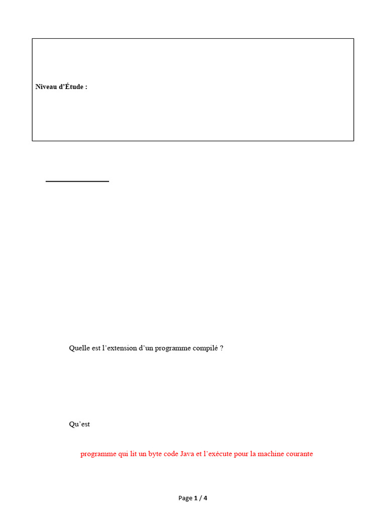 Examen POO Java Corrigé 2022 | PDF | Java (Langage de programmation ...