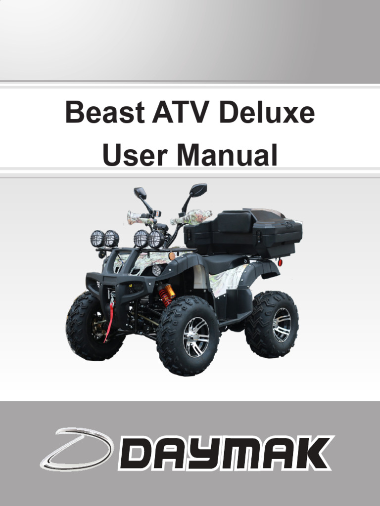 beast-atv-deluxe-manual | PDF | Battery Charger | Brake