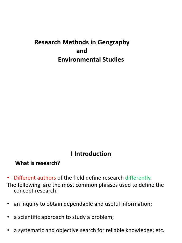 Research Methods in Geography Overview | PDF | Sampling (Statistics ...