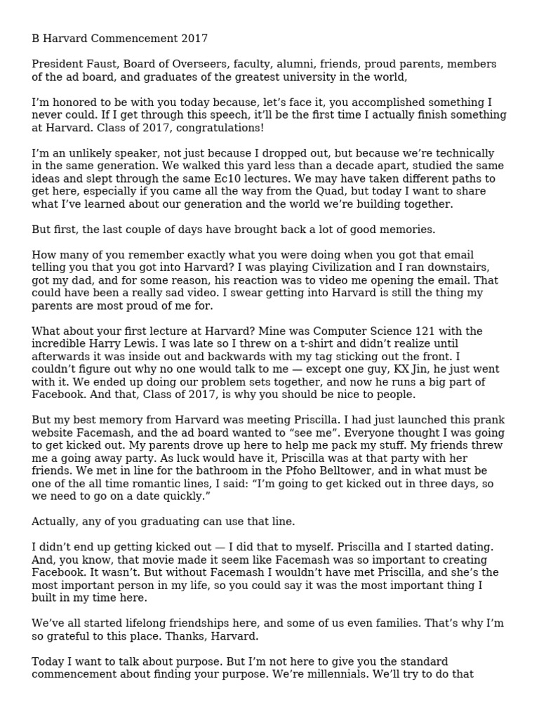 Mark Zuckerberg Pdf Entrepreneurship Millennials