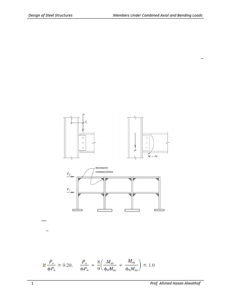 07 - Members Under Combined Axial and Bending Loads | PDF | Bending ...