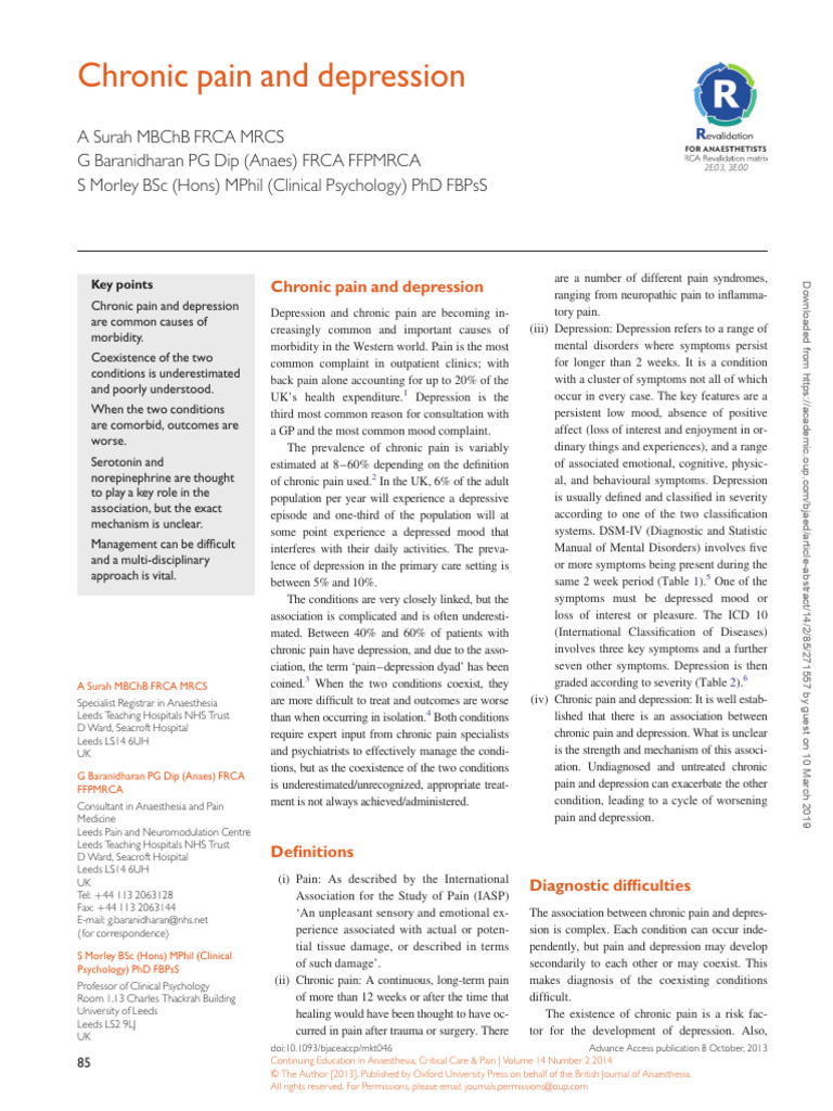 surah-2013-bja-chronic-pain-and-depression-pdf-major-depressive