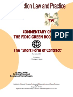 FIDIC Short Form Cover & Contents