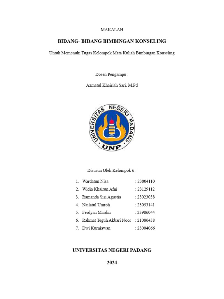 Makalah Jenis Jenis Layanam BK | PDF | Karier & Perkembangan | Sains ...