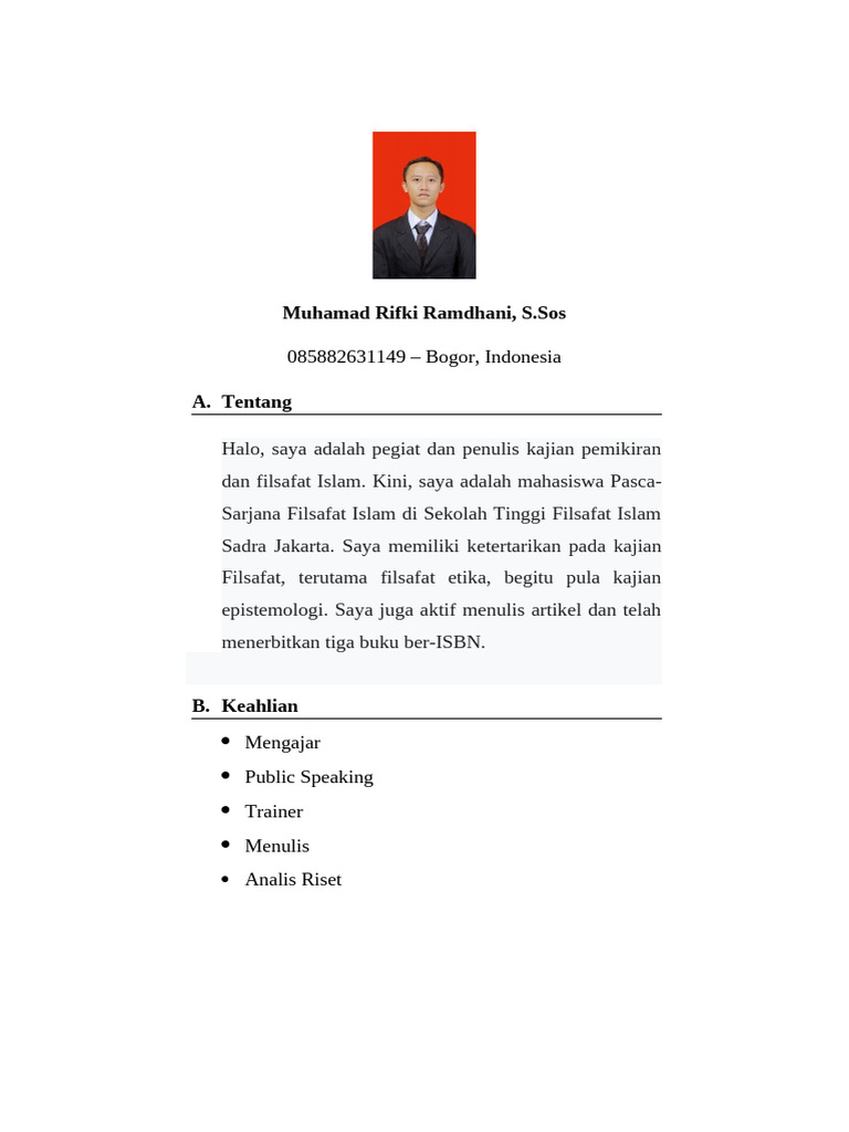 Profil Muhamad Rifki Ramdhani | PDF