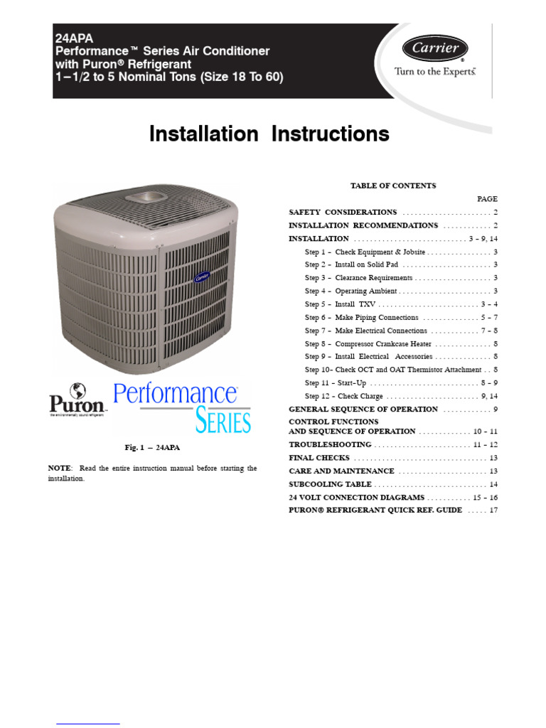 24APA Air Conditioner Installation Guide | PDF | Electrical Wiring ...