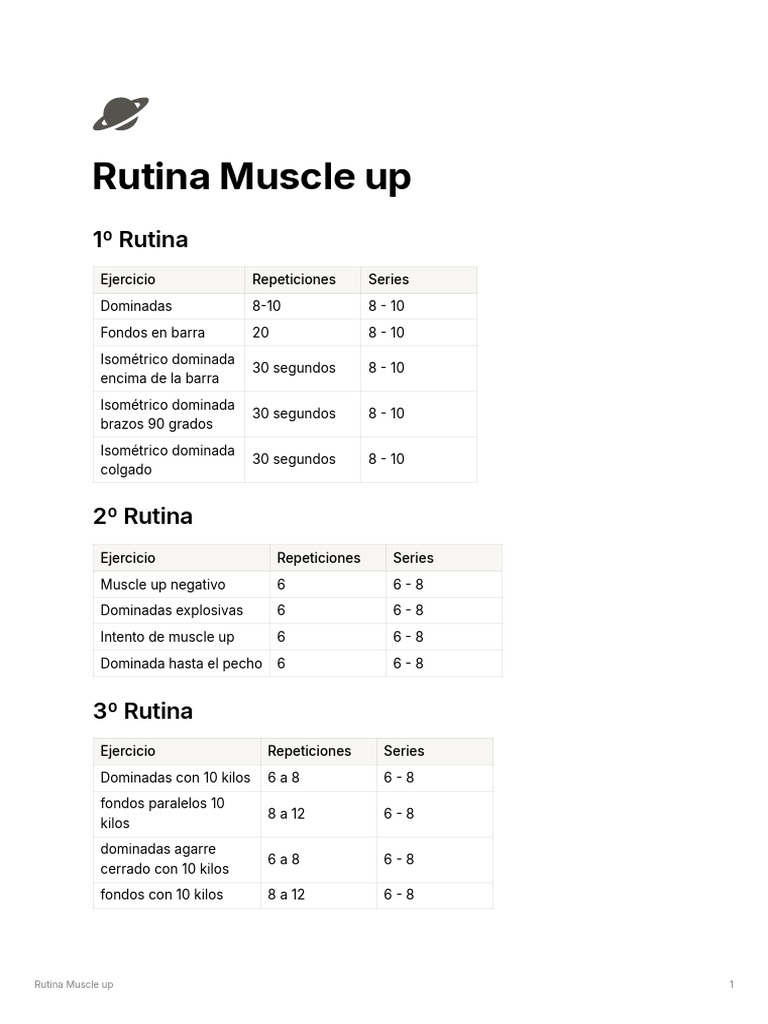 Rutina Muscle Up | PDF | Bienestar