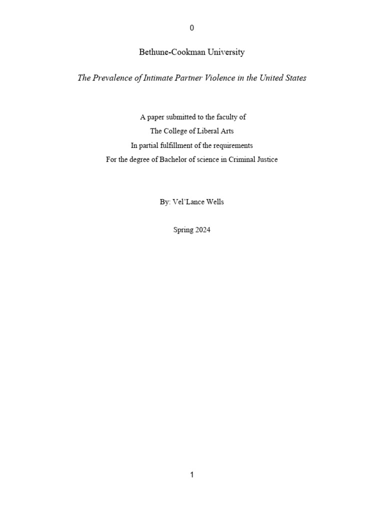 The Prevalence of Intimate Partner Violence in The United States | PDF ...