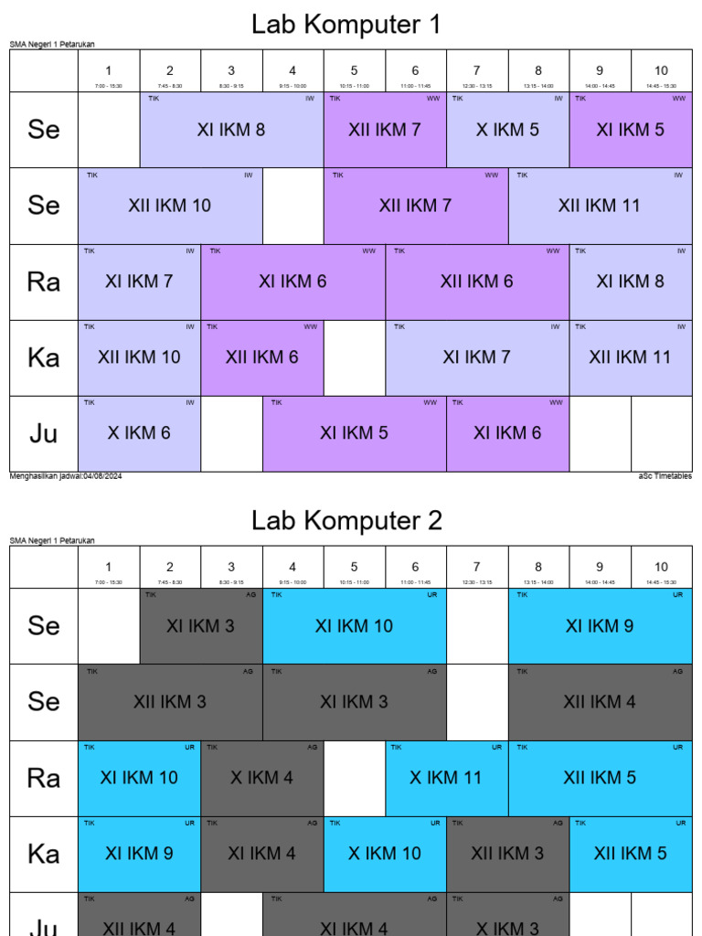 JADWAL LAB Agustus | PDF