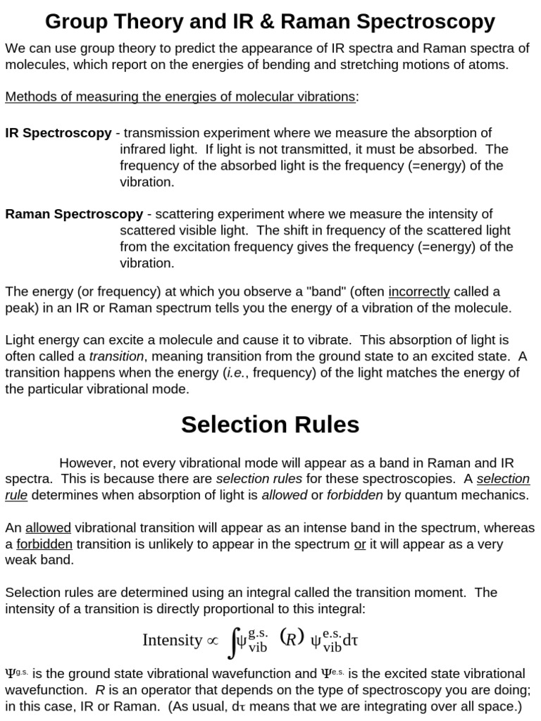 IR and Raman Specroscopy (9 Slides) | PDF | Infrared Spectroscopy ...