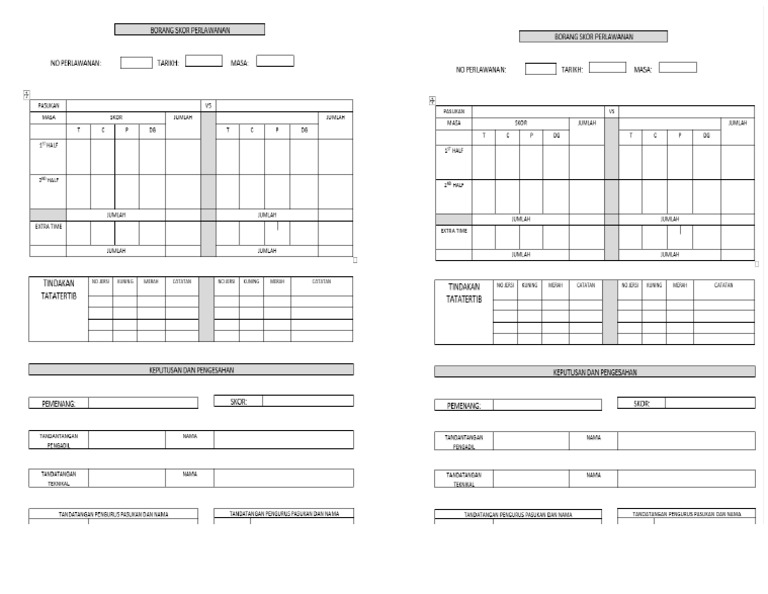 Score Sheet | PDF