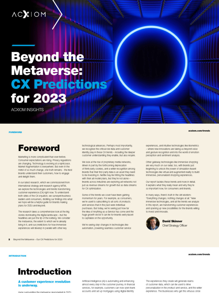 CX Trends and Predictions for 2023 | PDF | Advertising | Machine Learning