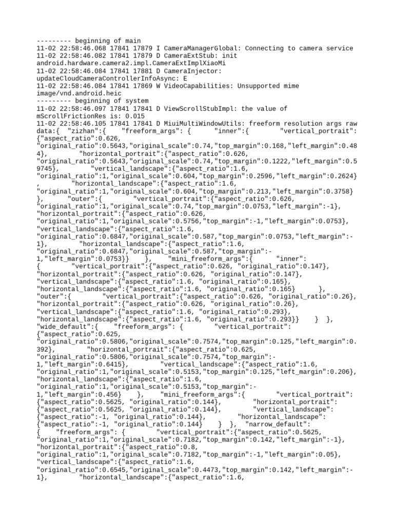 Camera Service Connection Logs | PDF | Computing | Computer Programming