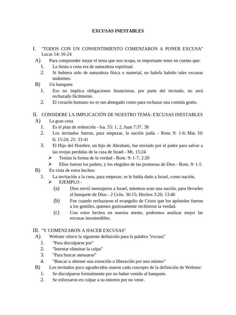 Excusas Inestables | PDF | Salvación | Evangelio de Mateo