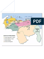 Mapa de Las Cuencas Petroliferas de Venezuela