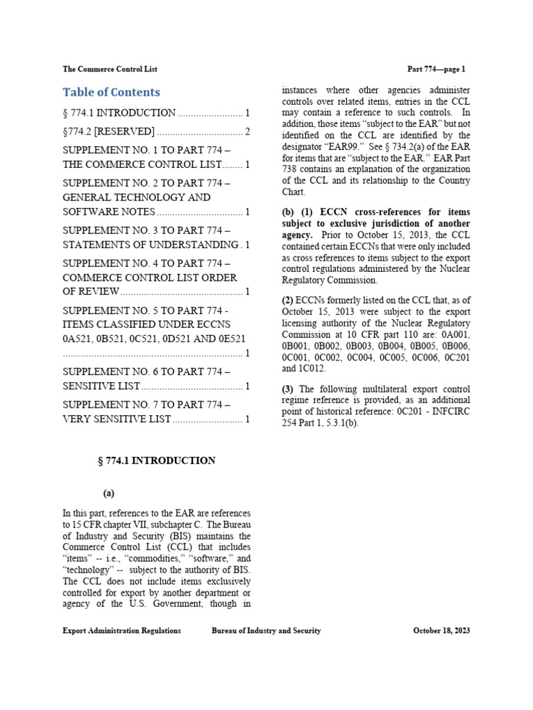 ECCN Classification Overview | PDF | Field Of View
