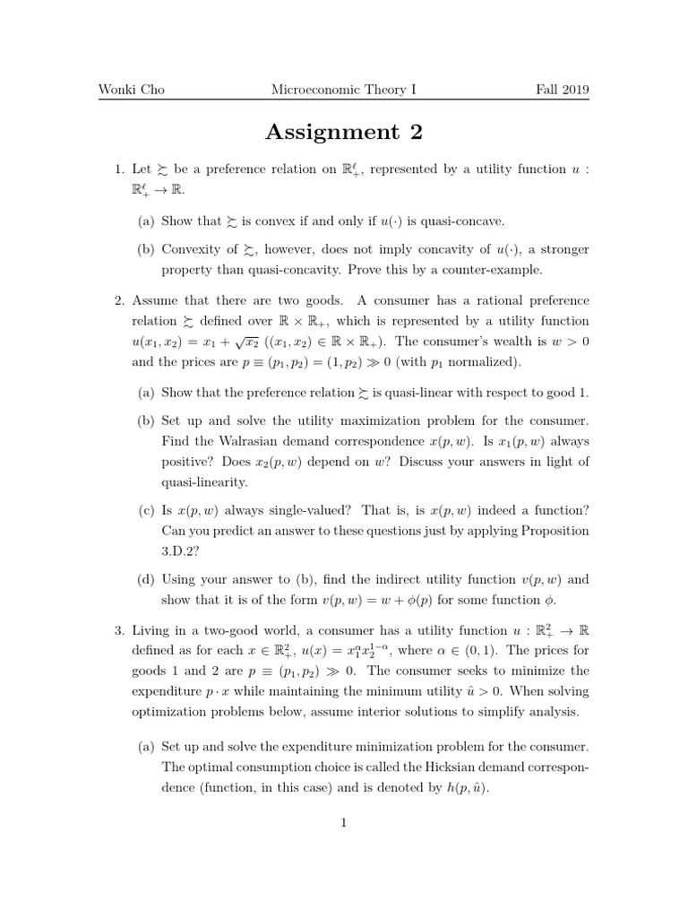 Microeconomic Theory: Utility & Demand Analysis | PDF | Utility ...