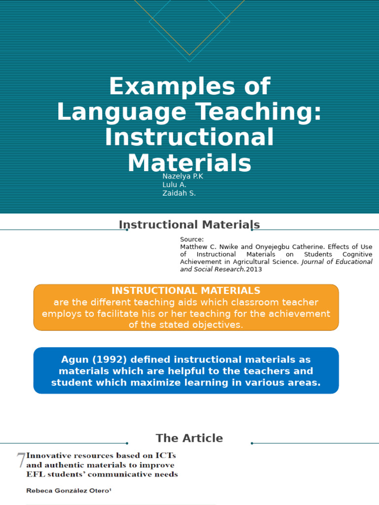 Innovative EFL Teaching Materials Analysis | PDF | Teachers ...