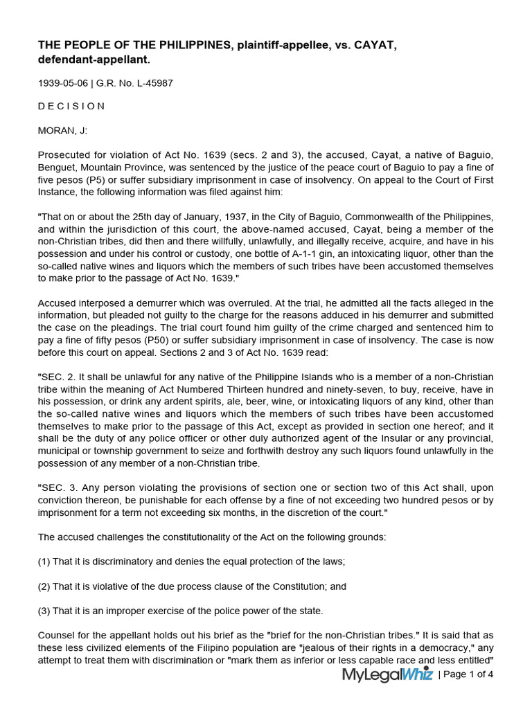Constitutional Challenge to Act No. 1639 | PDF | Due Process | Fine ...
