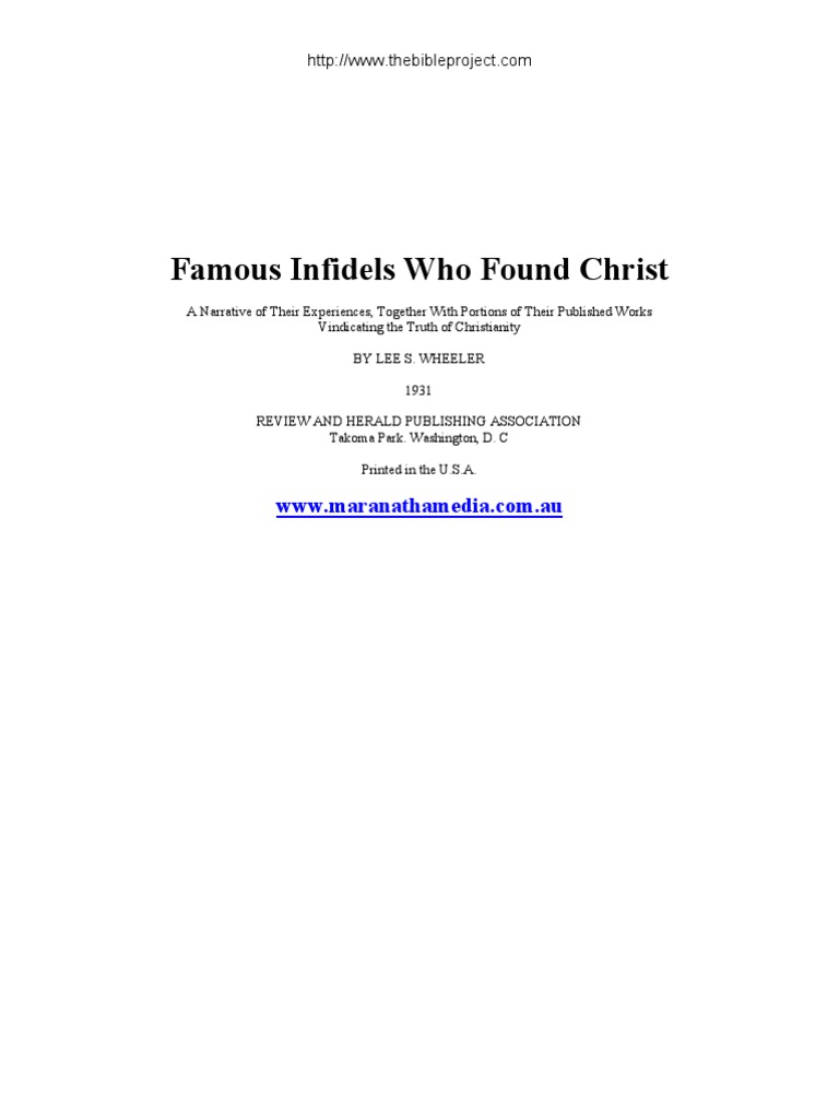 Famous Infidels Who Found Christ | PDF | Paul The Apostle ...