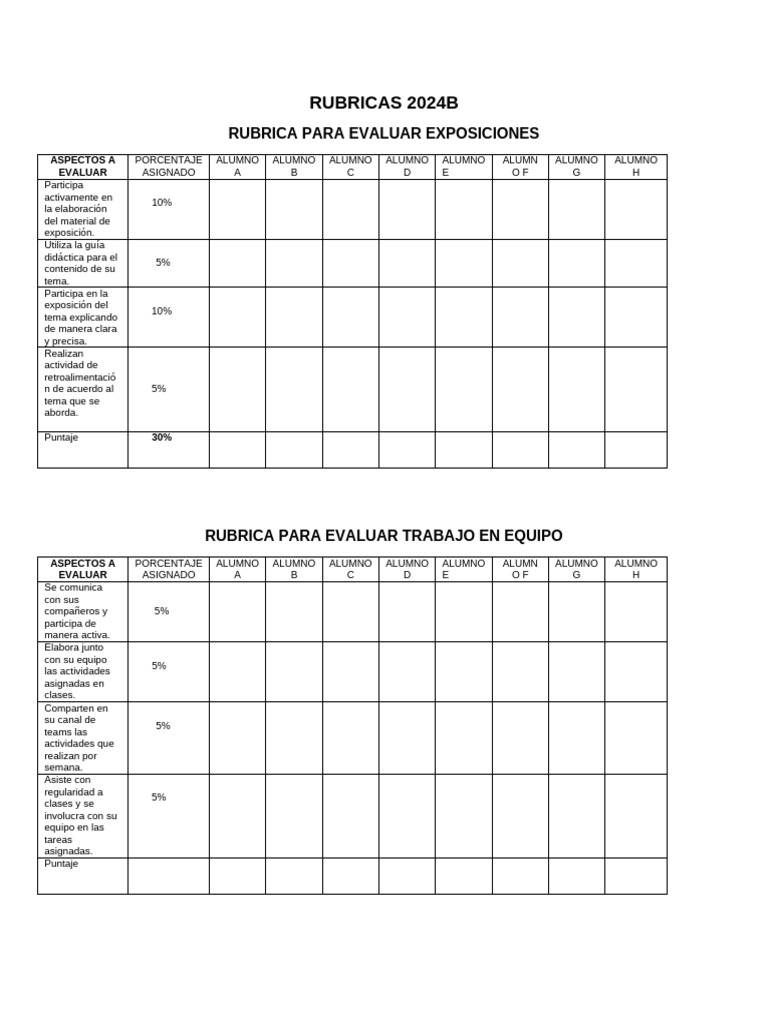 RUBRICAS 2024B-p24 | PDF | Crecimiento personal y profesional